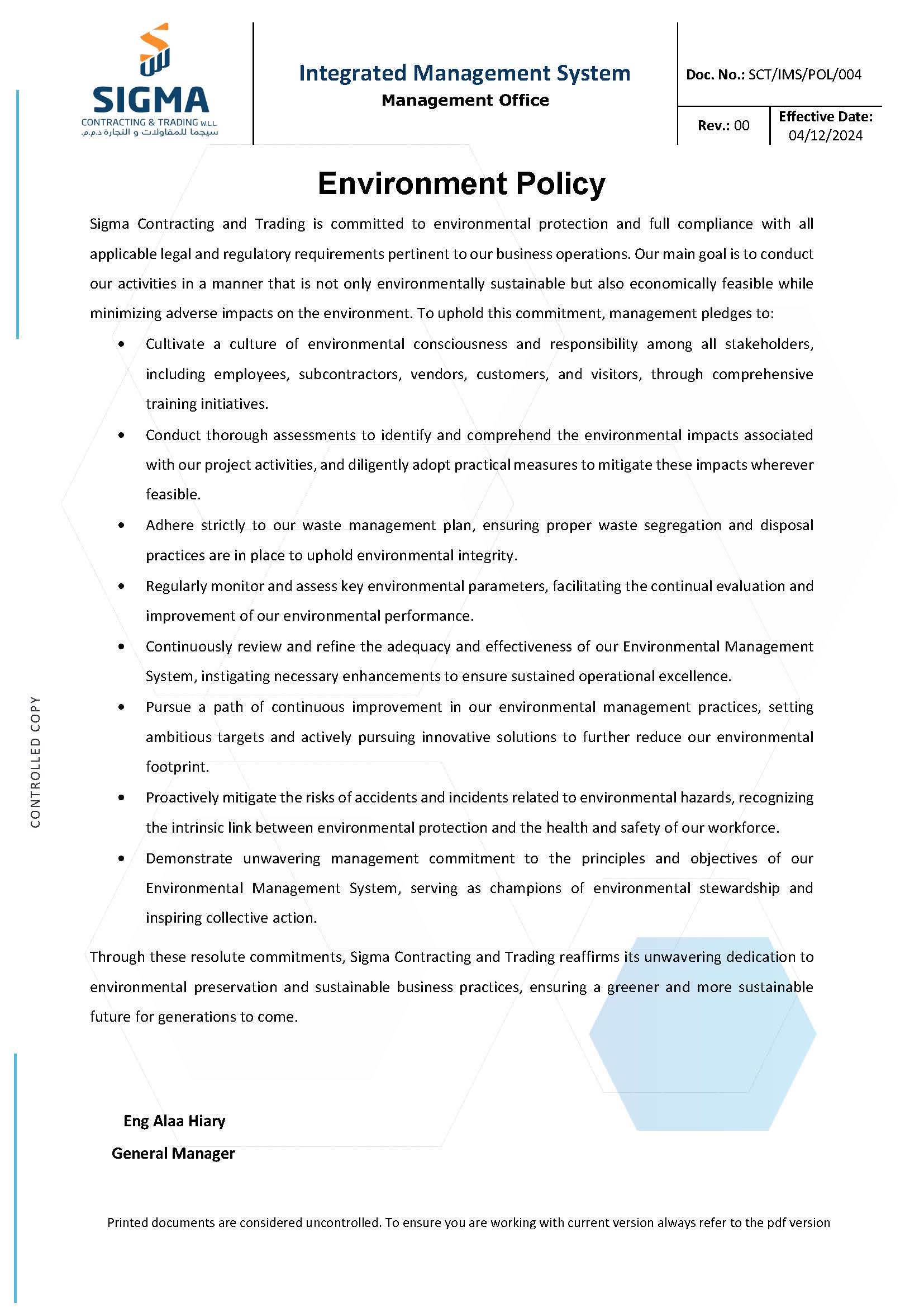 Environment Policy